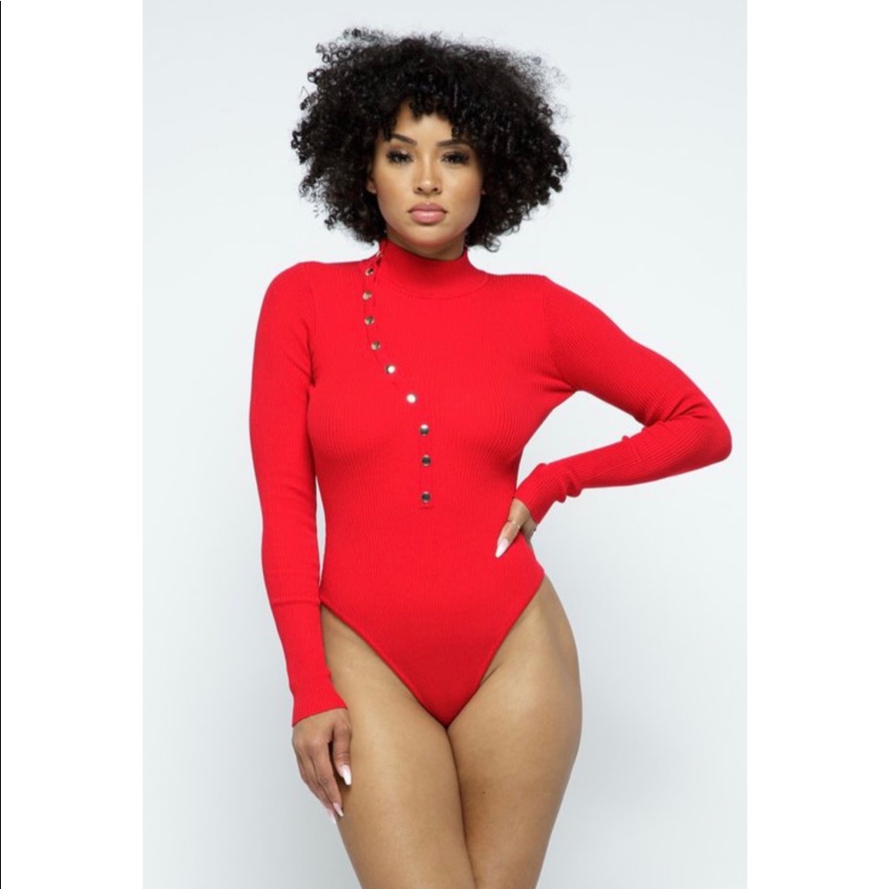 Long sleeve button front bodysuit